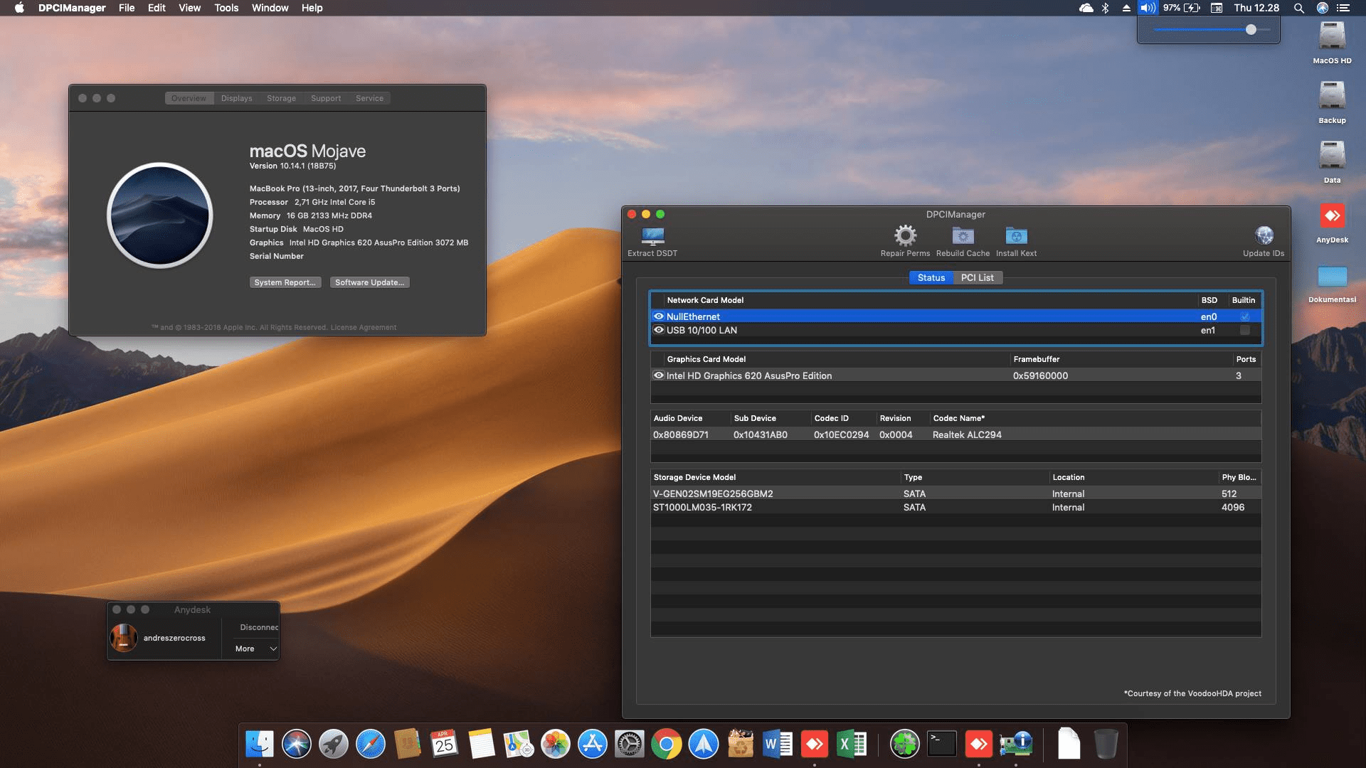 Succes Hackintosh macOS Mojave 10.14.1 Build 18B75 at Asus VivoBook Flip TP410UA
